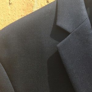 Calvin Klein Navy Pindot Wool Suit - 42S 34/30